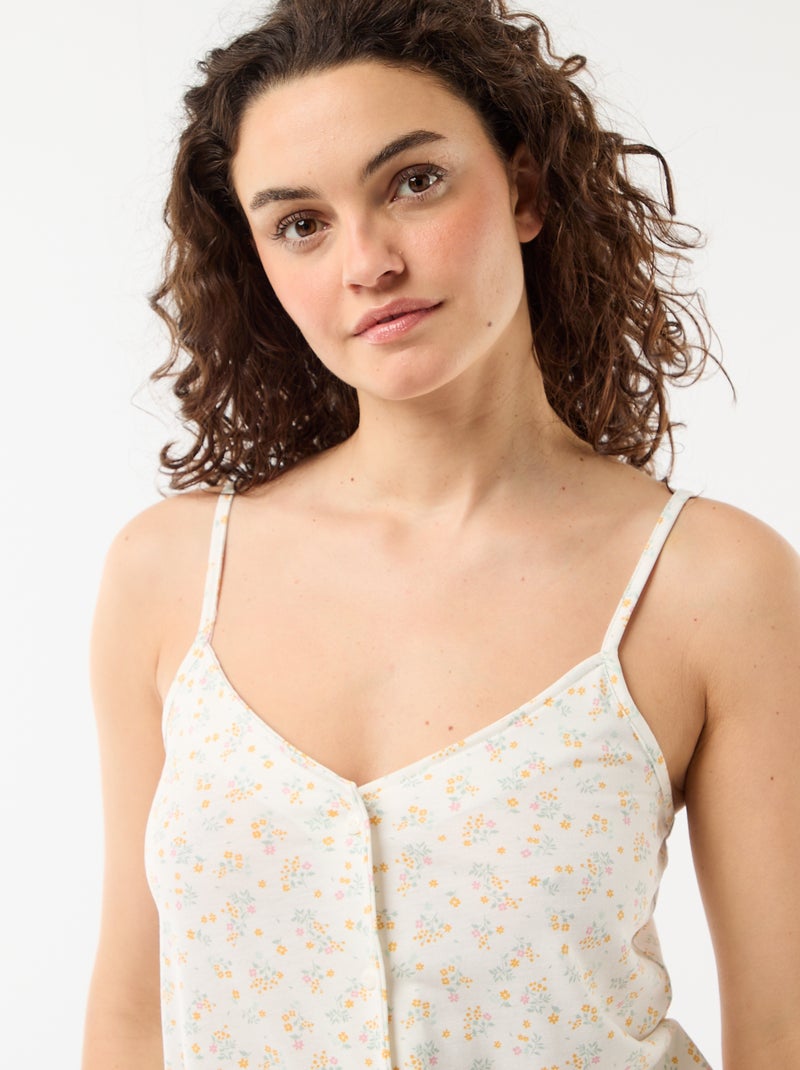 Completo pigiama con pantaloncino stampato - 2 pezzi Beige - Kiabi