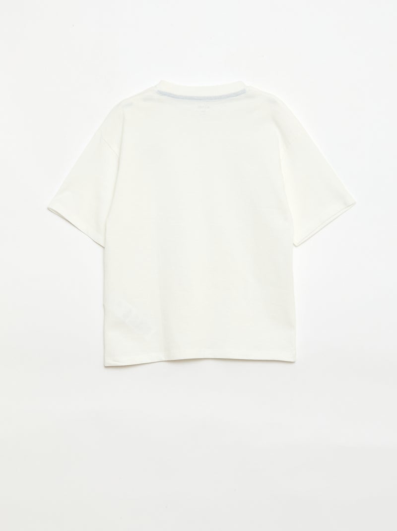Completo pigiama corto 2 pezzi: T-shirt + pantaloncini Bianco - Kiabi