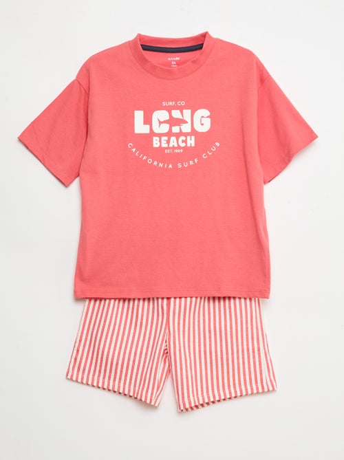 Completo pigiama corto 2 pezzi T-shirt + pantaloncini - Kiabi