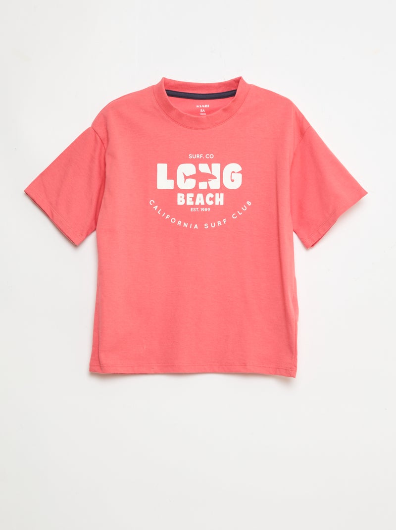 Completo pigiama corto 2 pezzi T-shirt + pantaloncini Rosso - Kiabi