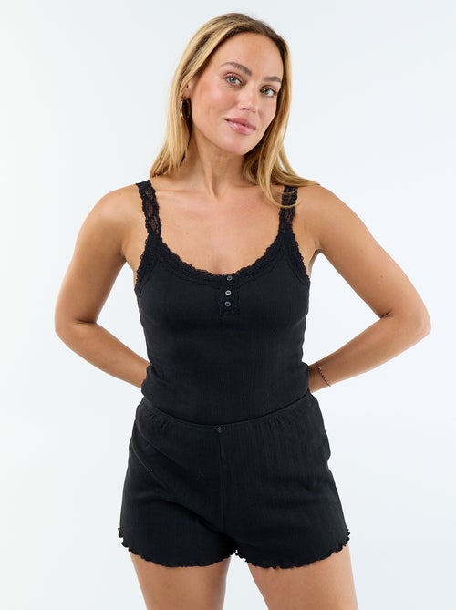 Completo pigiama corto in maglia pointelle - 2 pezzi - Kiabi