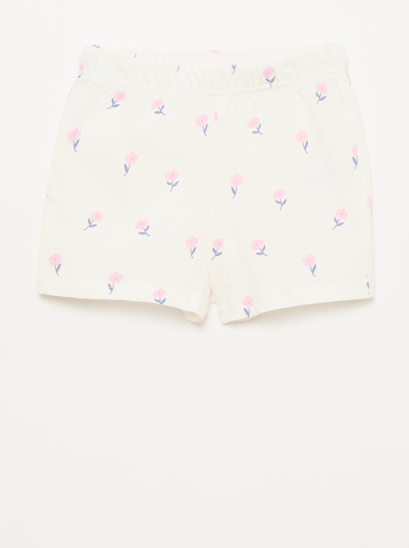 Completo pigiama corto t-shirt + short - 2 pezzi Bianco - Kiabi
