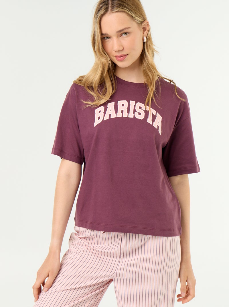Completo pigiama in cotone - T-shirt + pantaloni Blu - Kiabi