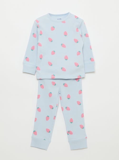 Completo pigiama in cotone a costine - 2 pezzi - Kiabi