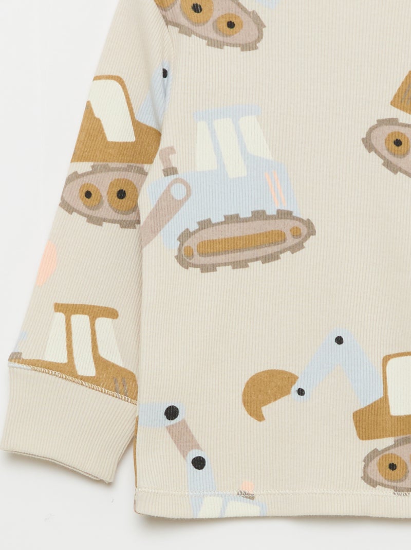 Completo pigiama in cotone a costine - 2 pezzi Grigio - Kiabi