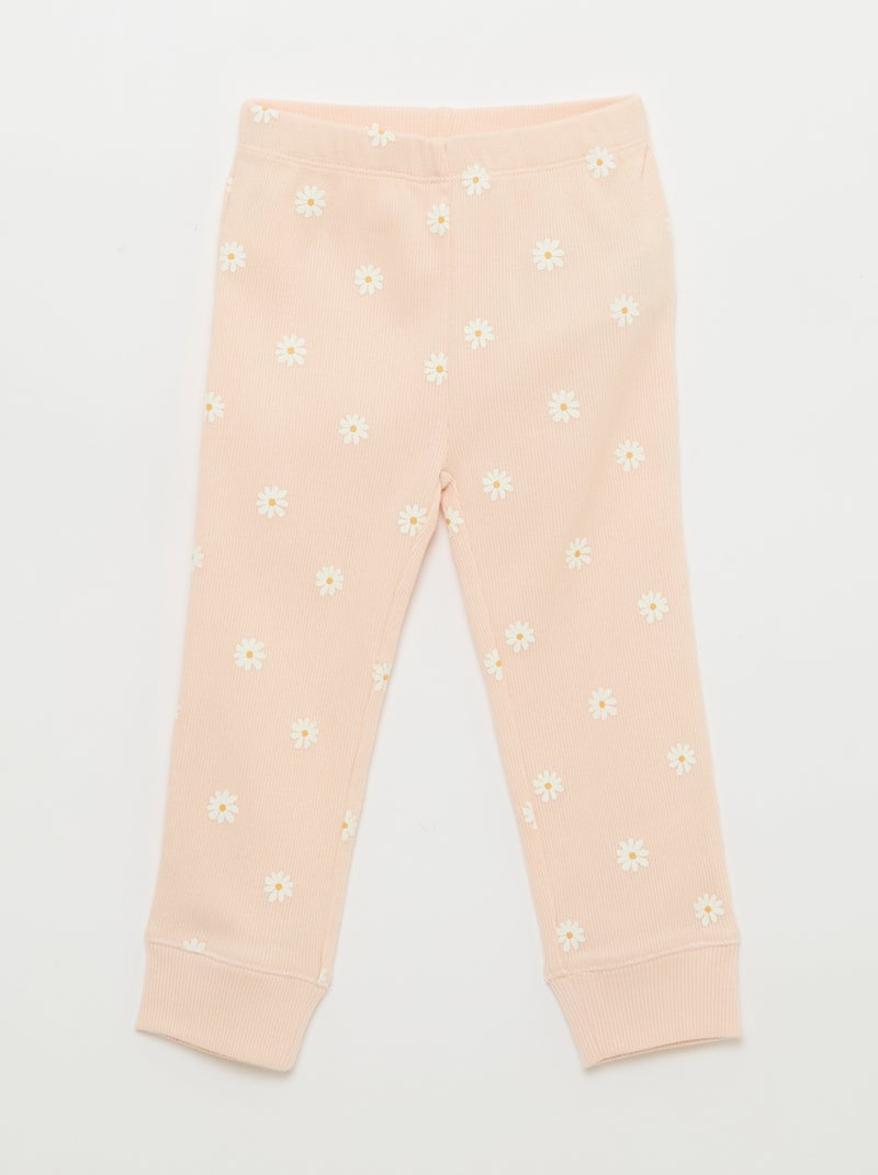 Completo pigiama in cotone a costine - 2 pezzi Rosa - Kiabi