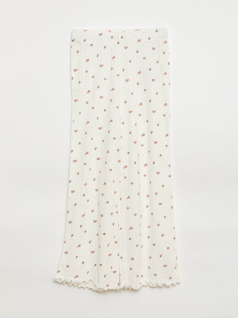Completo pigiama in maglia operata - 2 pezzi Bianco - Kiabi