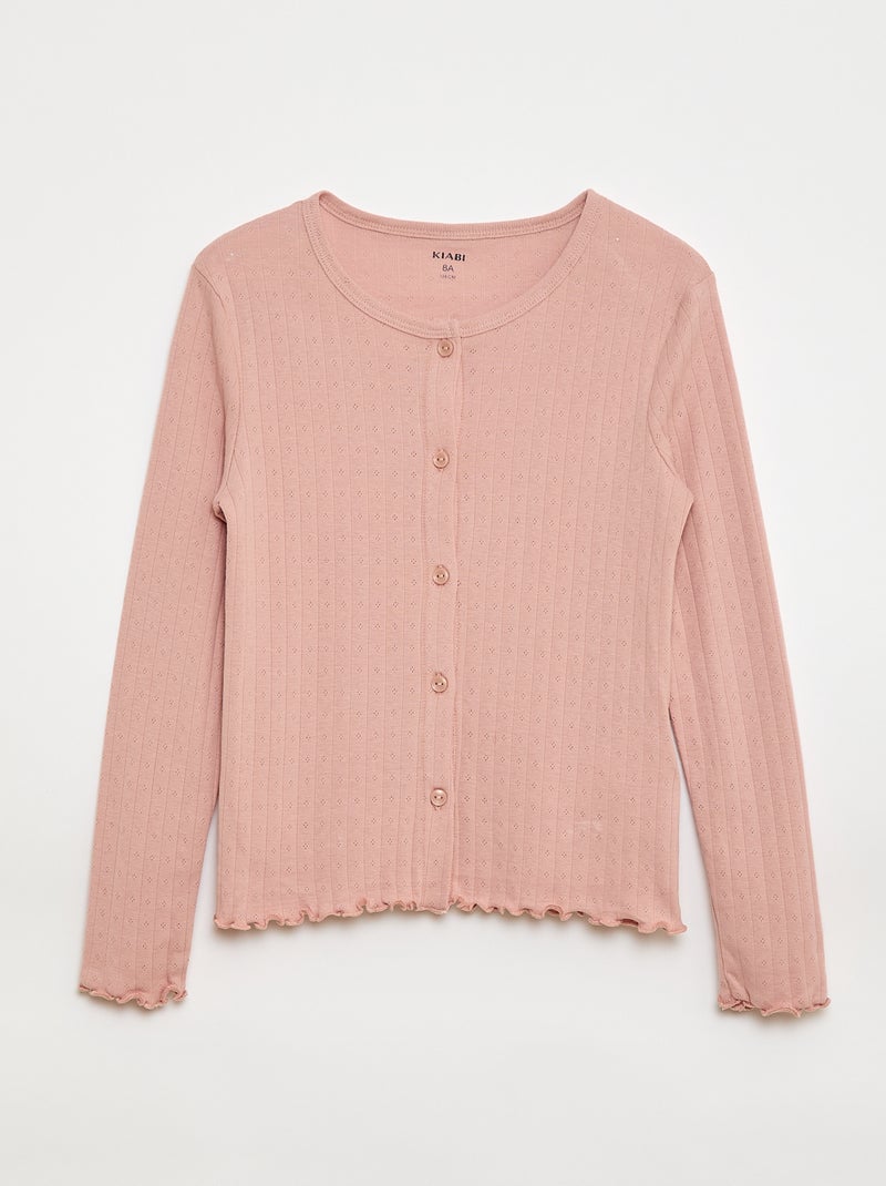 Completo pigiama in maglia operata - 2 pezzi Rosa - Kiabi