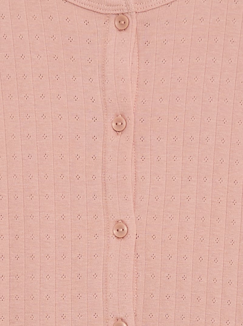Completo pigiama in maglia operata - 2 pezzi Rosa - Kiabi