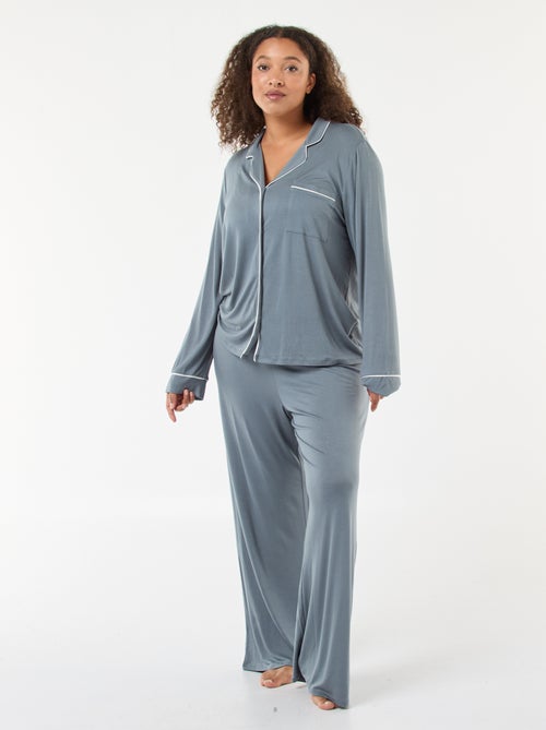 Completo pigiama lungo camicia + pantaloni - 2 pezzi - Kiabi