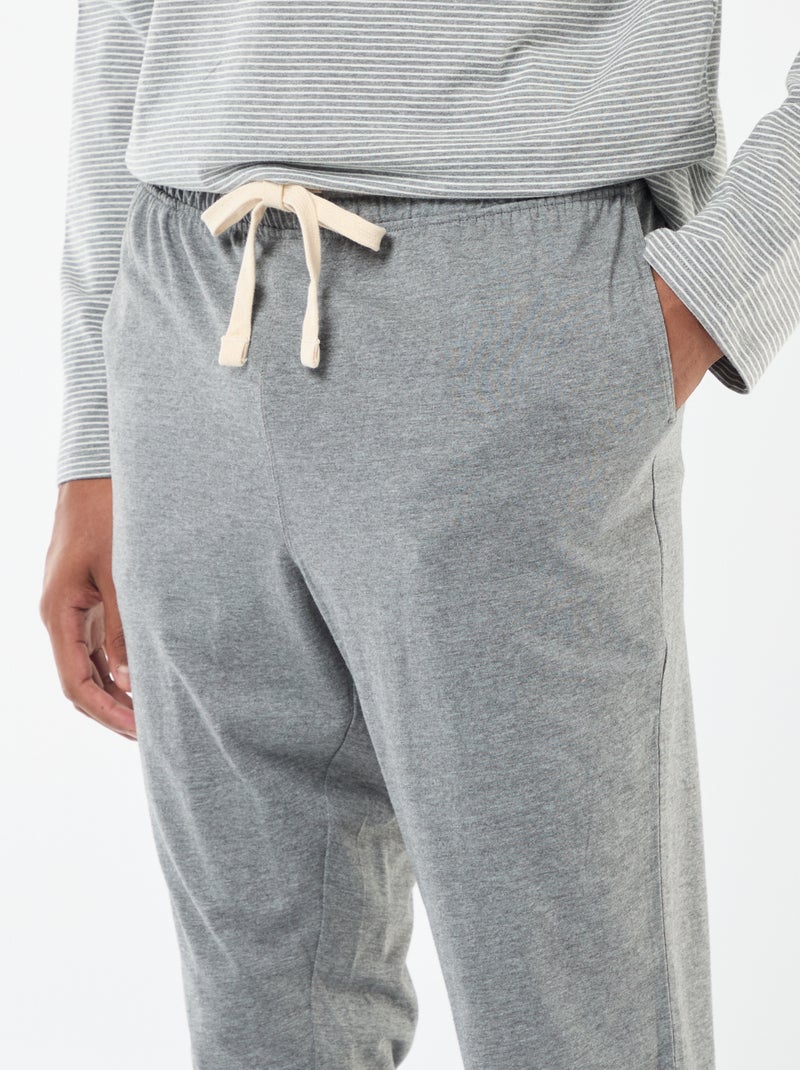 Completo pigiama lungo t-shirt + pantaloni - 2 pezzi Grigio - Kiabi