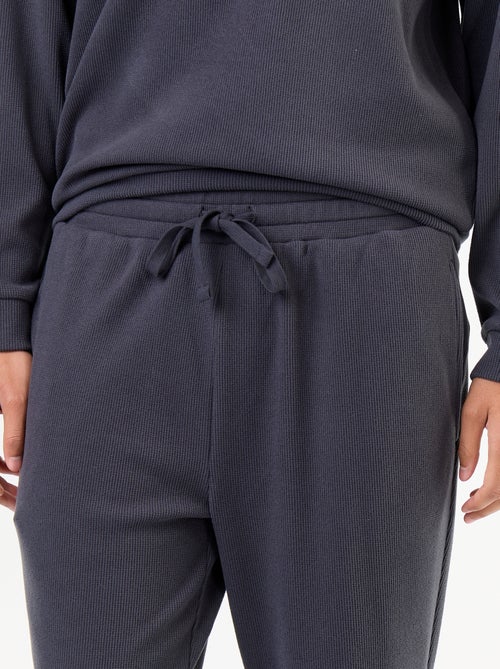 Completo pigiama lungo t-shirt + pantaloni a nido d'ape - 2 pezzi - Kiabi