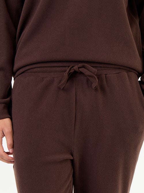 Completo pigiama lungo t-shirt + pantaloni a nido d'ape - 2 pezzi - Kiabi