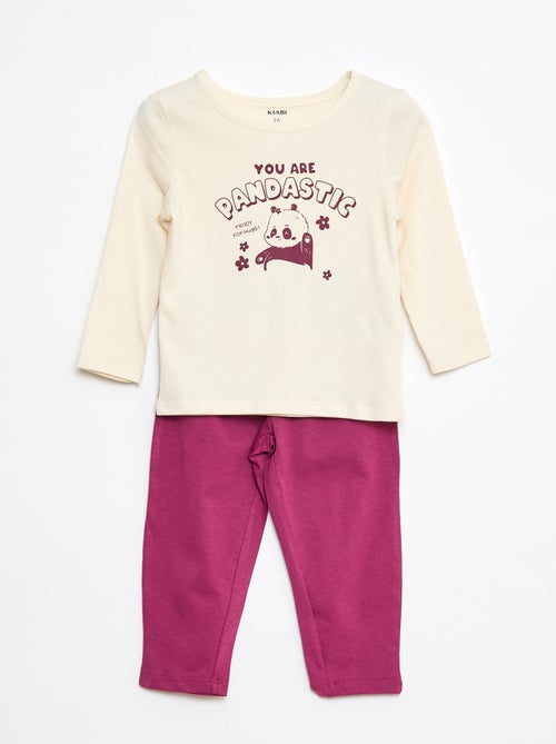 Completo pigiama t-shirt + leggings stampati - 2 pezzi - Kiabi