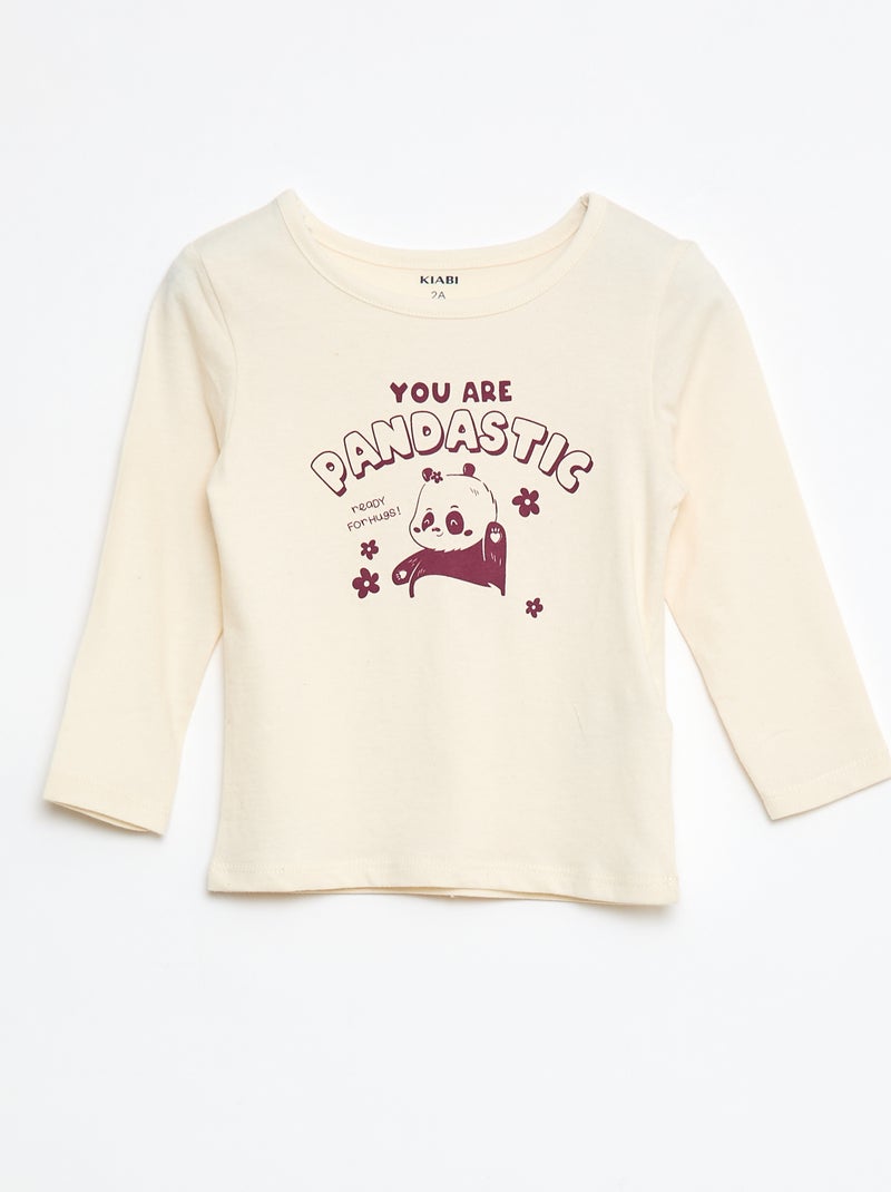 Completo pigiama t-shirt + leggings stampati - 2 pezzi Beige - Kiabi