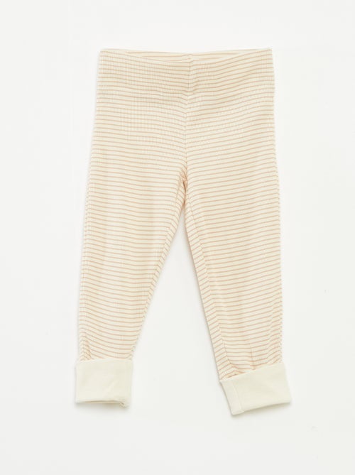 Completo pigiama t-shirt lunga + pantaloni a righe - 2 pezzi - Kiabi