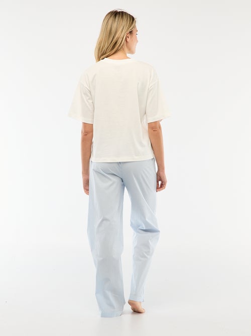 Completo pigiama t-shirt + pantaloni in popeline 'Angel' - 2 pezzi - Kiabi