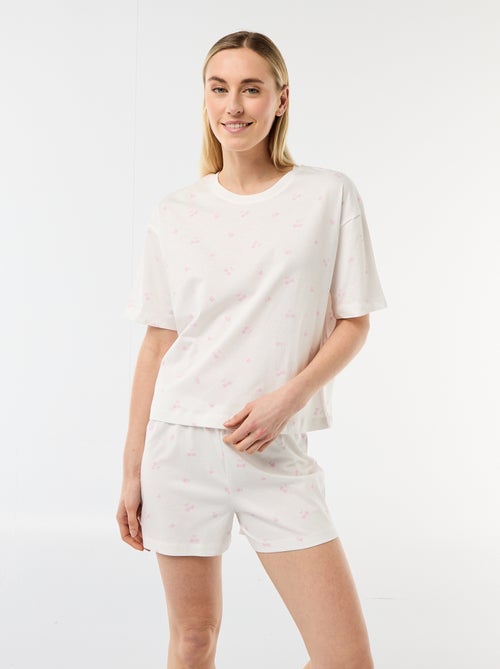 Completo pigiama top + shorts in jersey di cotone - Kiabi