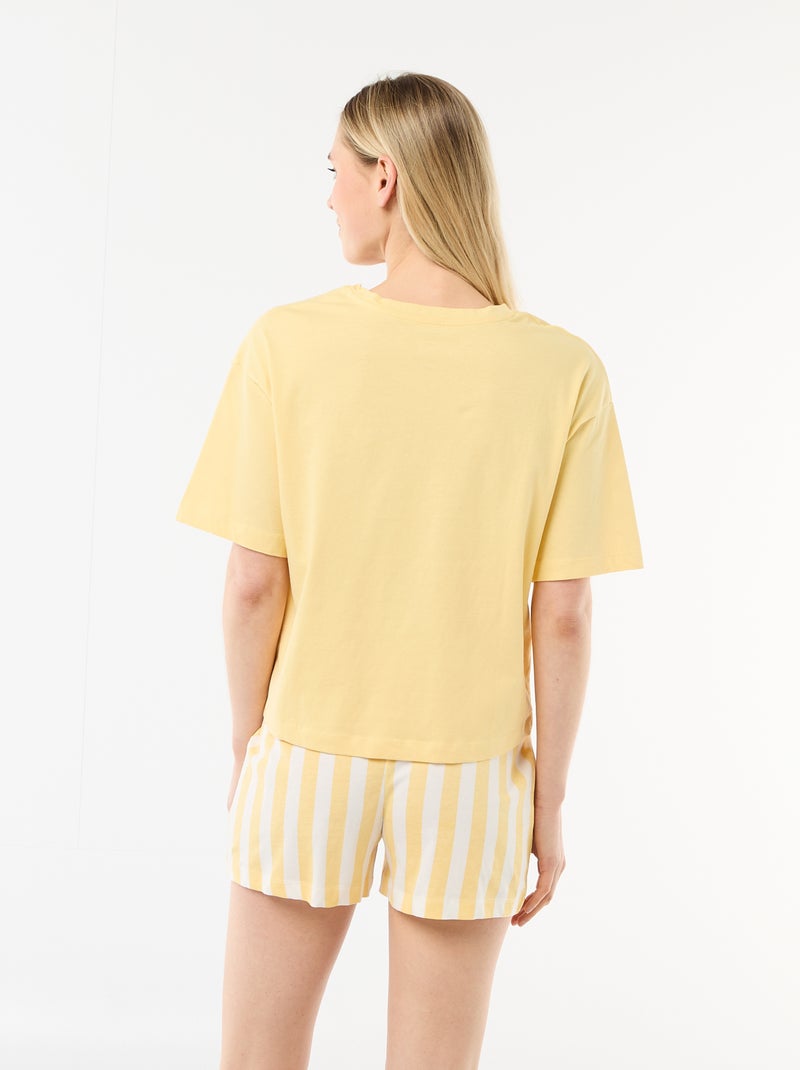 Completo pigiama top + shorts in jersey di cotone Grigio - Kiabi