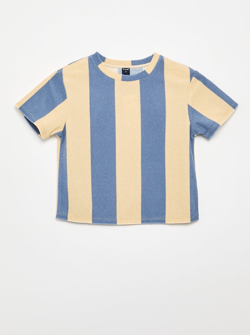 Completo short e T-shirt in maglia bouclé Blu - Kiabi