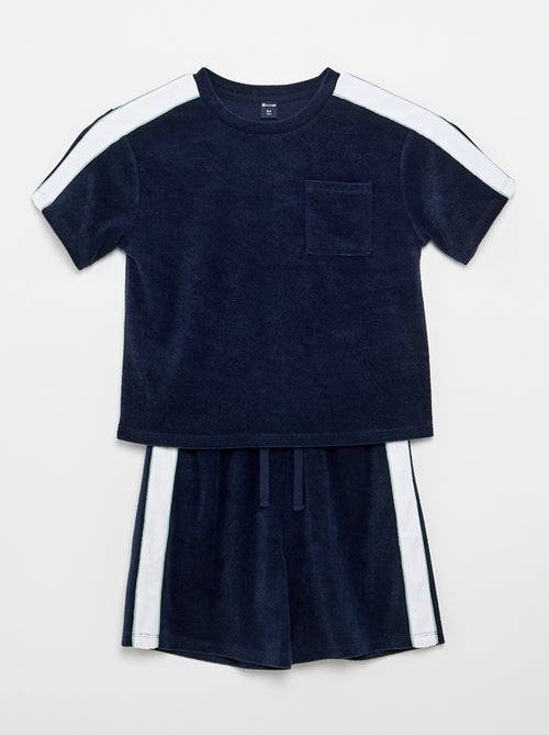Completo short + T-shirt con bande a contrasto - Kiabi