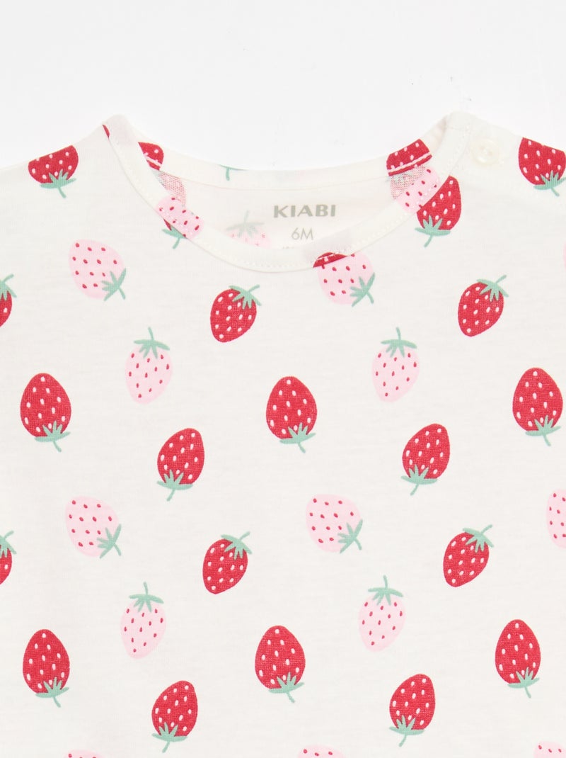 Completo t-shirt + pantaloncini all-over Bianco - Kiabi