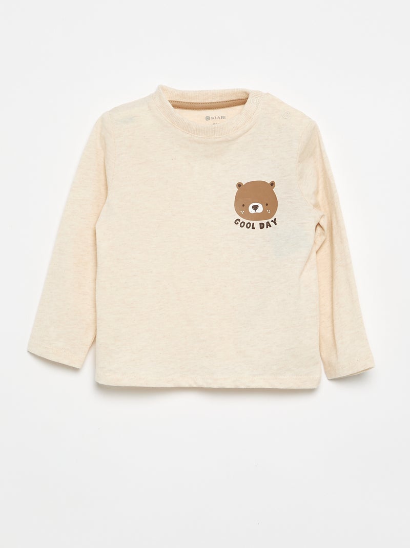 Completo T-shirt + pantaloni da jogging - 2 pezzi Beige - Kiabi