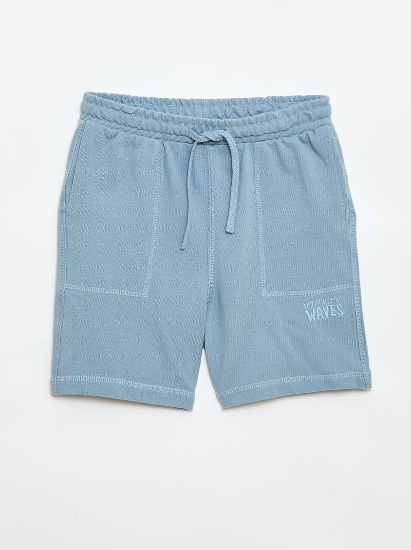Completo t-shirt + shorts in piqué di cotone Blu - Kiabi