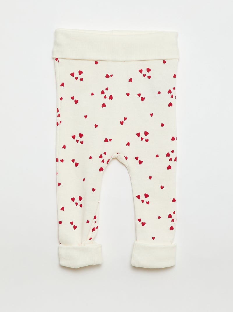 Completo tuta felpa con volant + pantaloni - 2 pezzi Beige - Kiabi