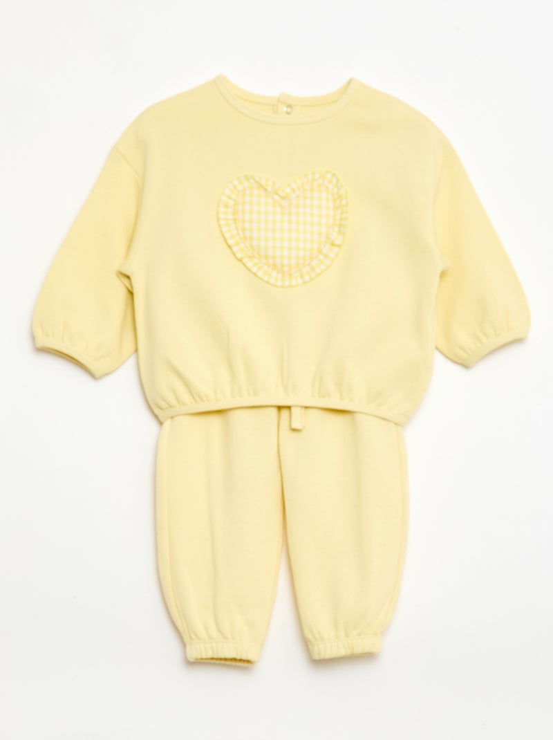 Completo tuta felpa + pantaloni Giallo - Kiabi