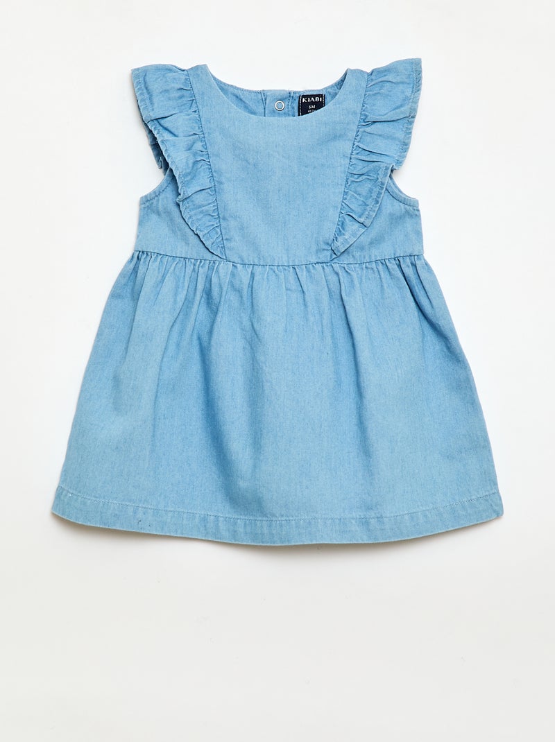 Completo vestito + culotte in denim - 2 pezzi Blu - Kiabi