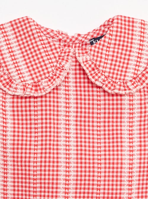 Completo vichy 2 pezzi blusa + pantaloni - Kiabi