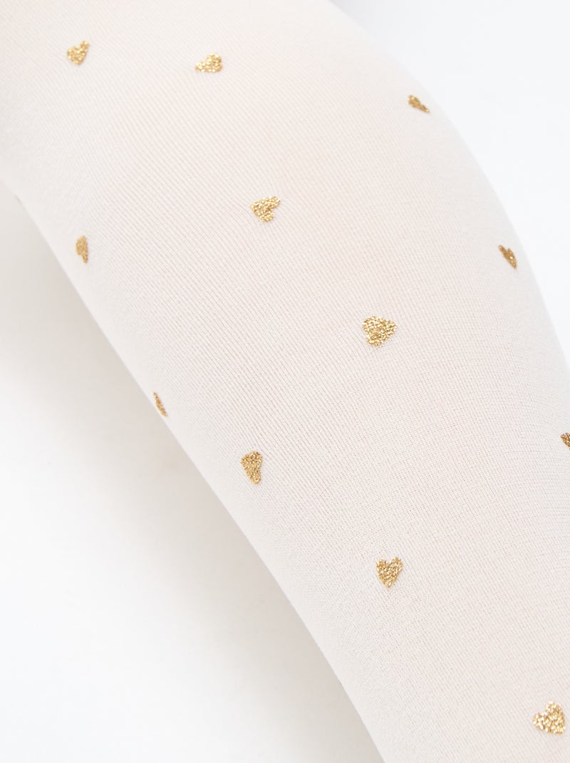 Confezione da 2 collant leggeri stampati Bianco - Kiabi
