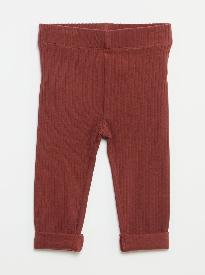 Confezione da 2 leggings a costine Beige - Kiabi