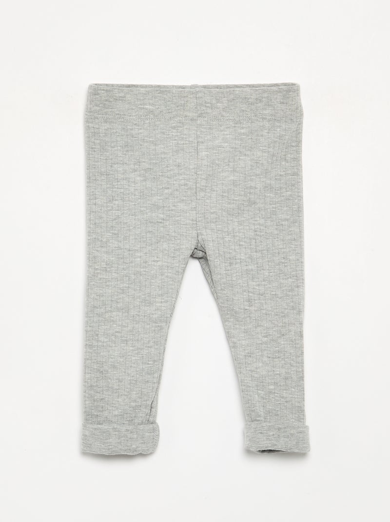 Confezione da 2 leggings a costine Beige - Kiabi