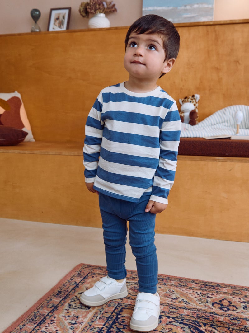 Confezione da 2 leggings a costine Blu - Kiabi