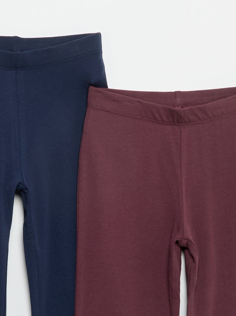 Confezione da 2 leggings a tinta unita a zampa Nero - Kiabi