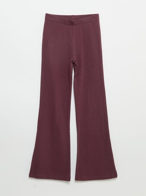 Confezione da 2 leggings a tinta unita a zampa - Kiabi