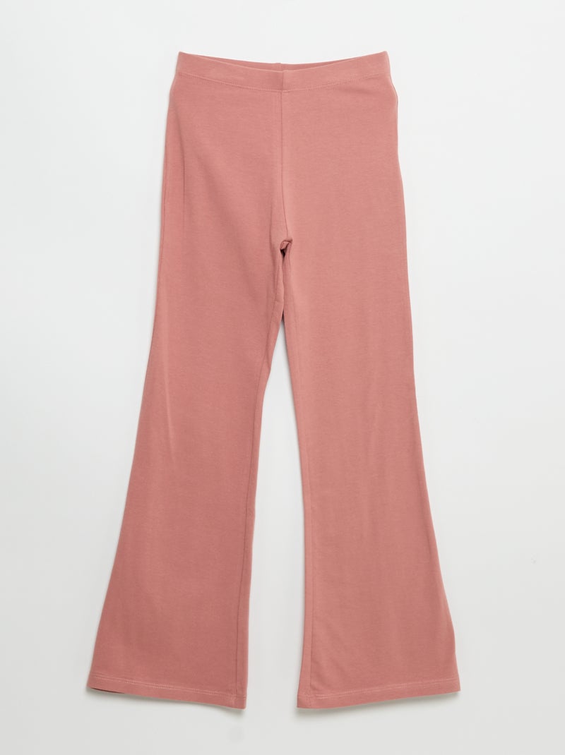 Confezione da 2 leggings a tinta unita a zampa Rosa - Kiabi