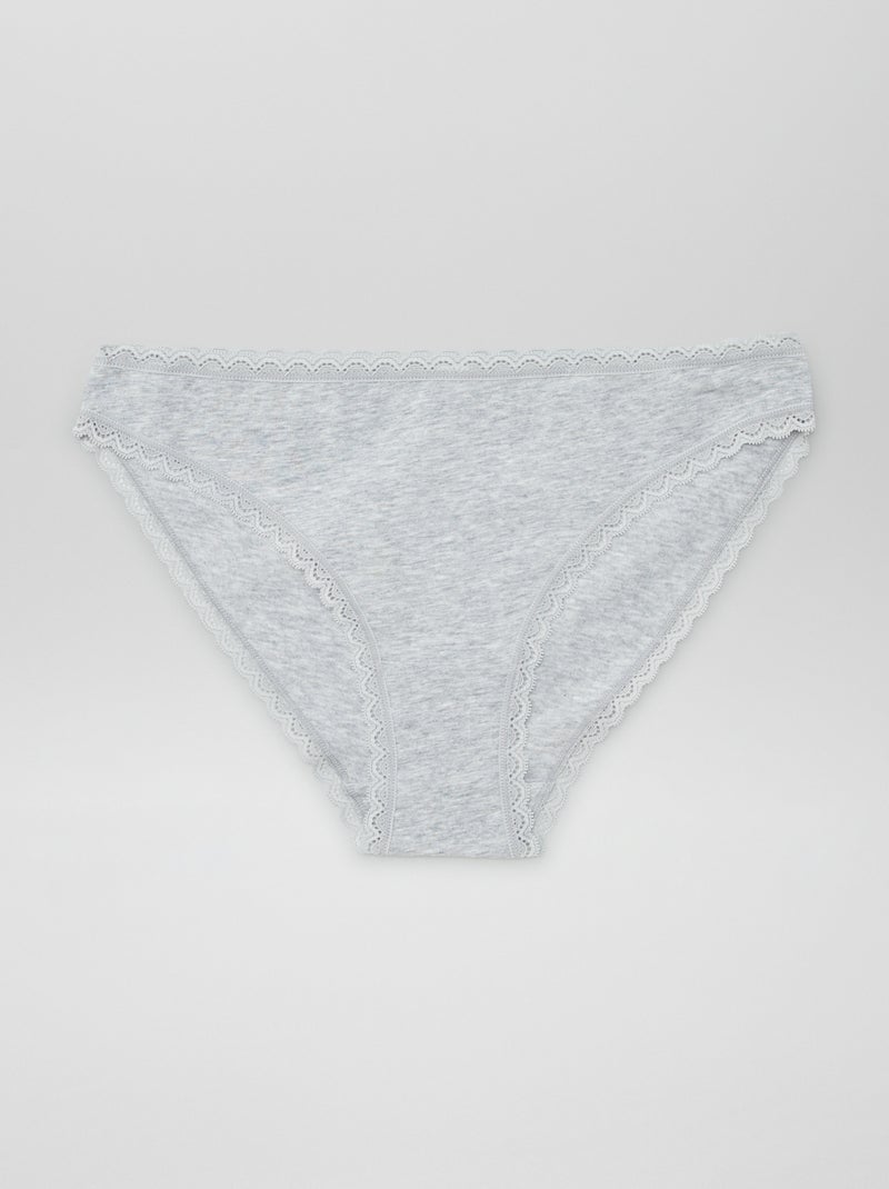 Confezione da 2 mutandine in cotone GRIGIO - Kiabi