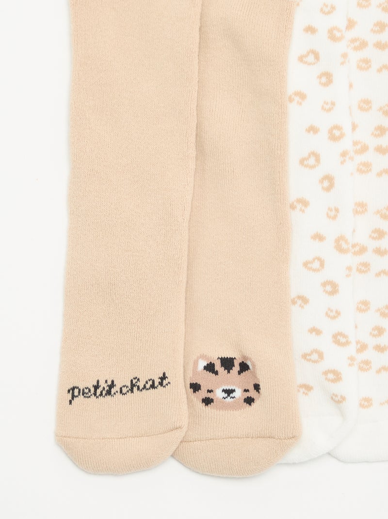 Confezione da 2 paia di collant Beige - Kiabi