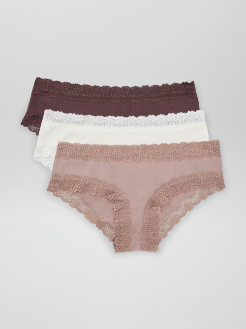 Confezione da 3 shorty a costine sottili - Kiabi