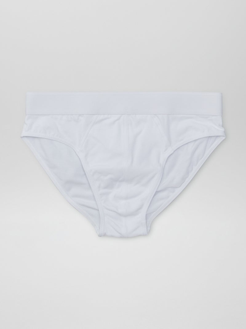 Confezione da 3 slip a tinta unita BIANCO - Kiabi