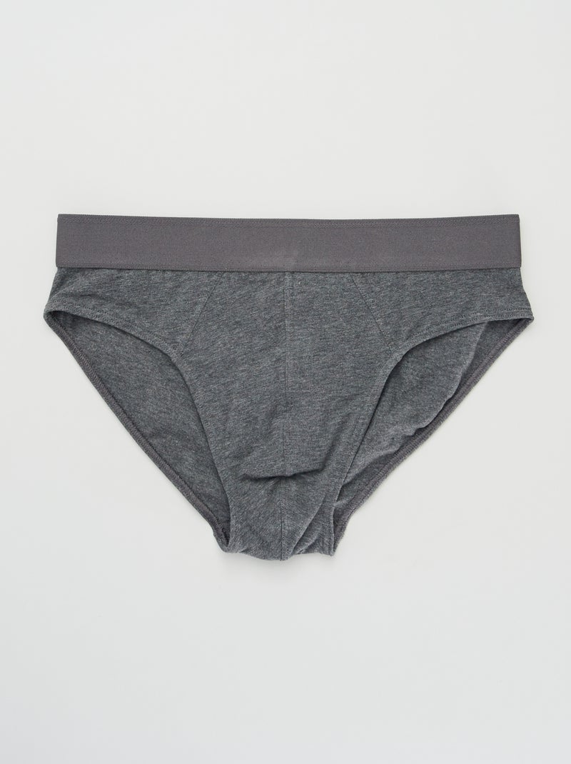 Confezione da 3 slip a tinta unita GRIGIO - Kiabi