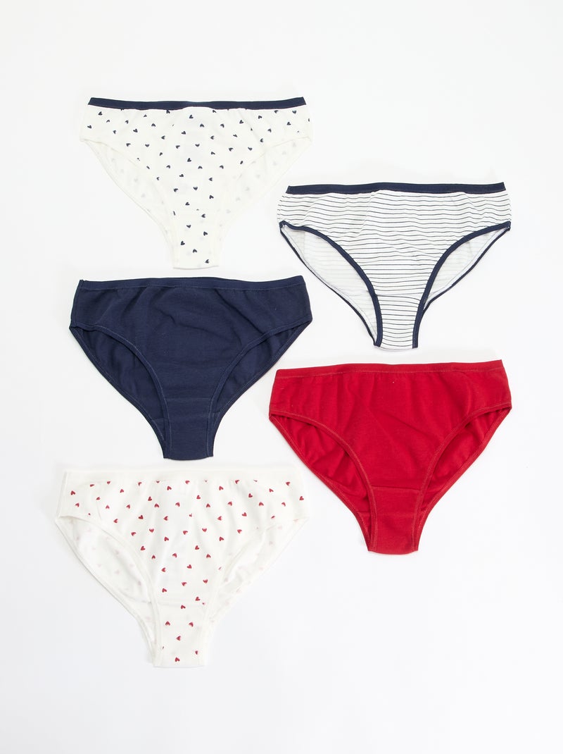 Confezione da 5 slip stampati Bianco - Kiabi