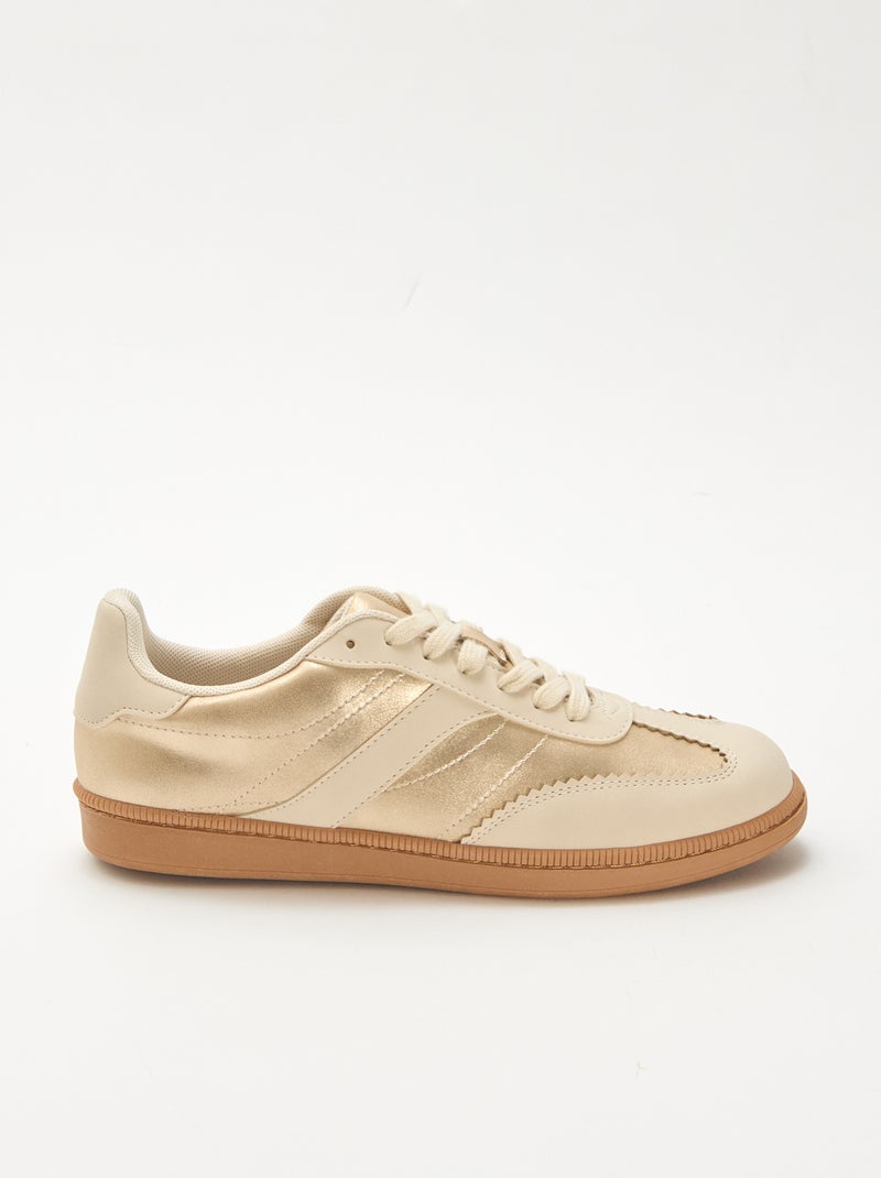 Contrast Panel Low-Top Sneakers Yellow - Kiabi