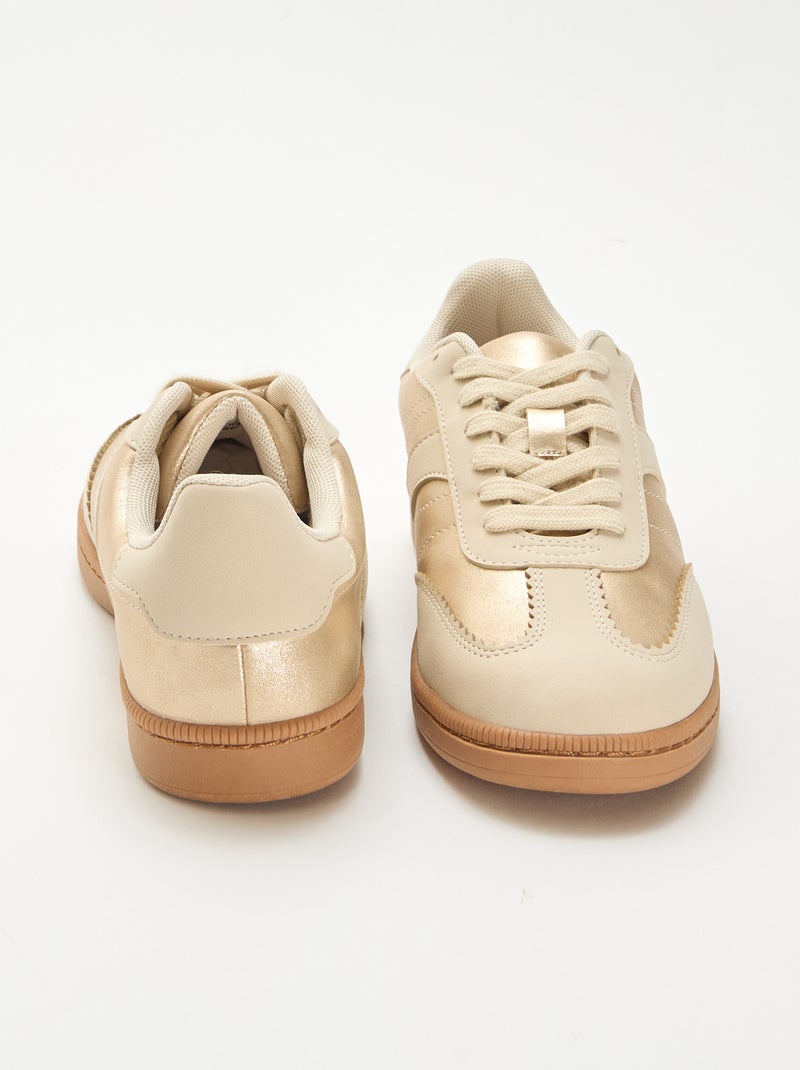 Contrast Panel Low-Top Sneakers Yellow - Kiabi