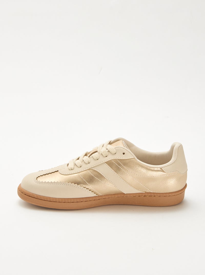 Contrast Panel Low-Top Sneakers Yellow - Kiabi