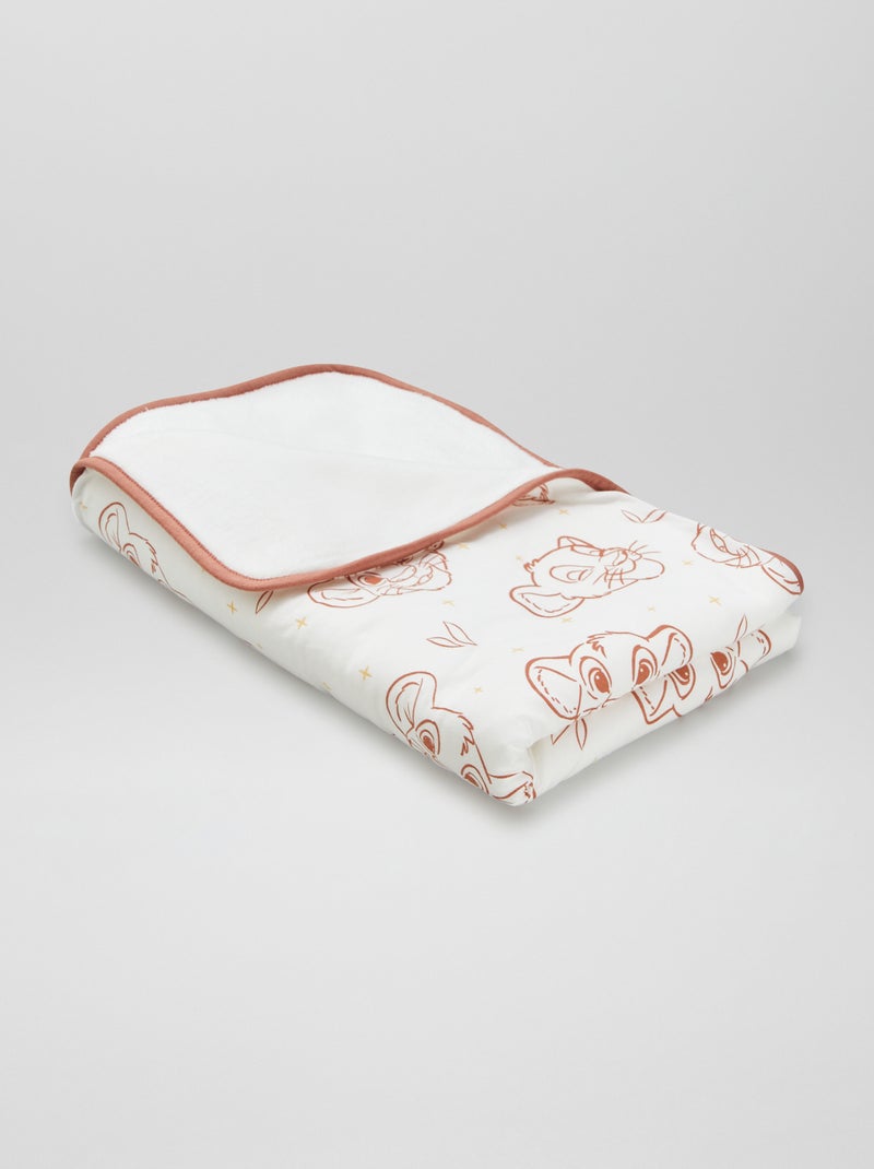 Coperta "Simba" "Disney" foderata in pile BIANCO - Kiabi