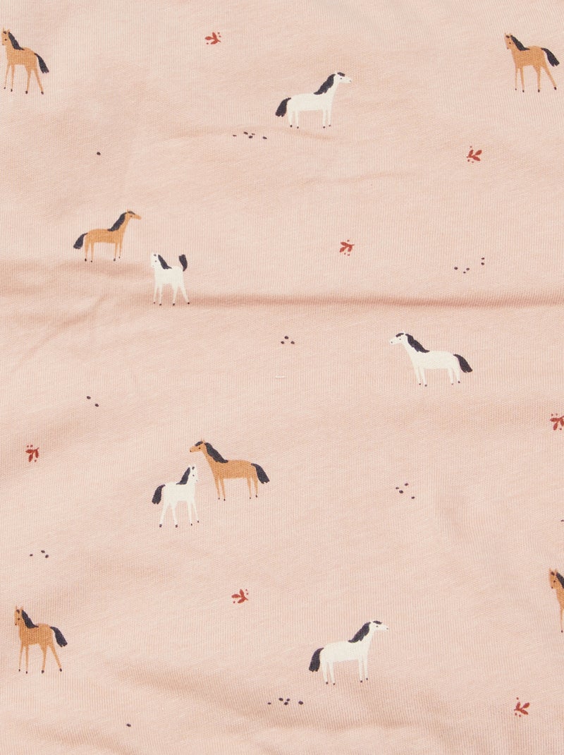 Coperta stampata con interno in pile ROSA - Kiabi